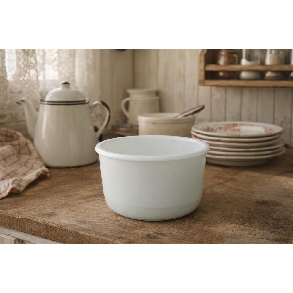 Vintage White Milk Glass Custard Cup Ramekin Individual Baking Dish 5" Unmarked